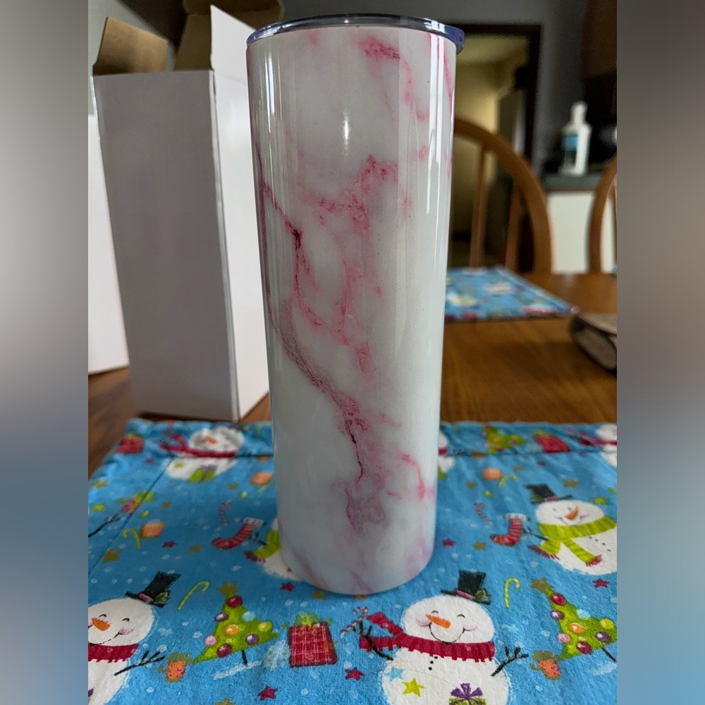 Pink Marble Designed Stainless Steel 20oz Tumbler